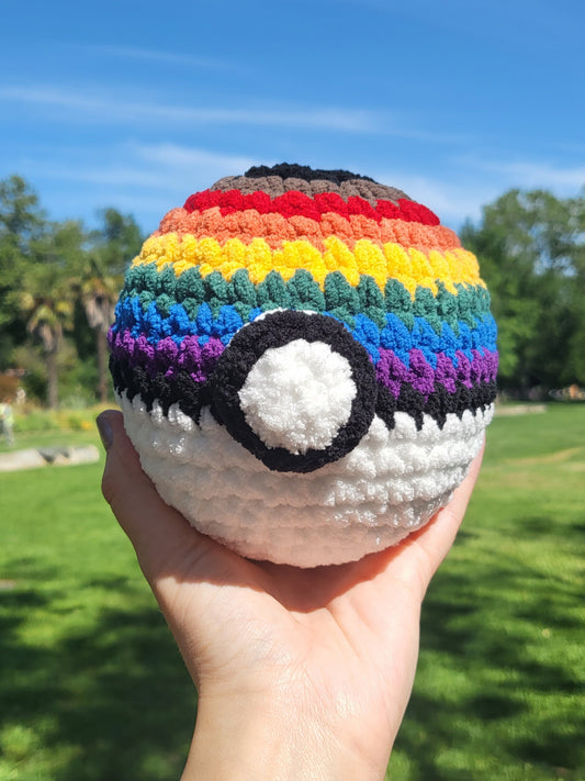 "More Colors More Pride" Philly Pokéball Plushie | Made by queer artist!