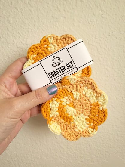 Coaster Set | 30 colors! | Crochet Flower Coasters