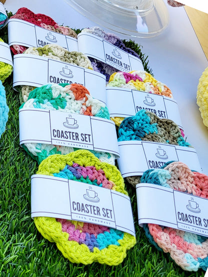 Coaster Set | 30 colors! | Crochet Flower Coasters
