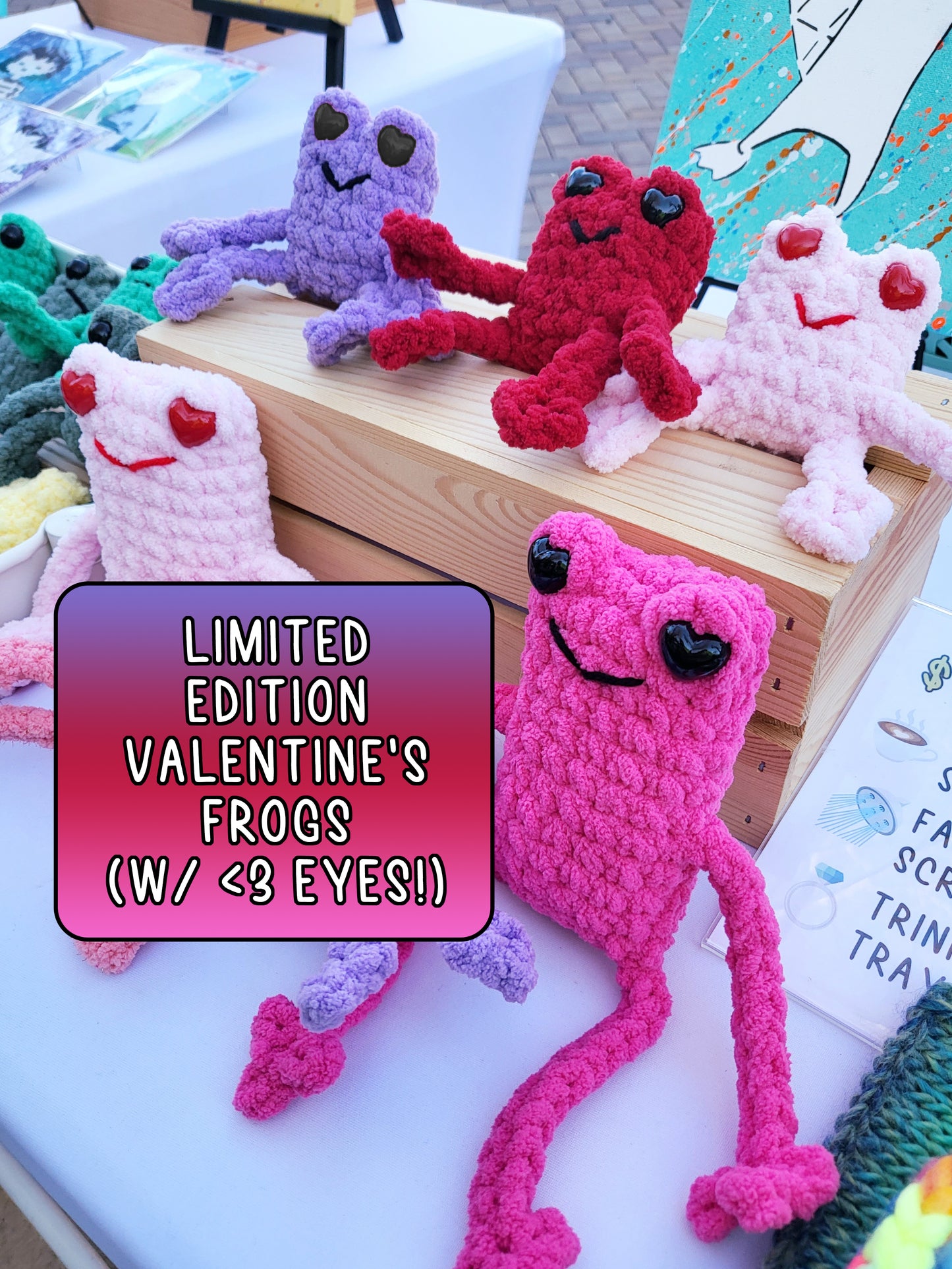 Heart Eyes Valentine's Baby Frog Plushies | 5+ colors!