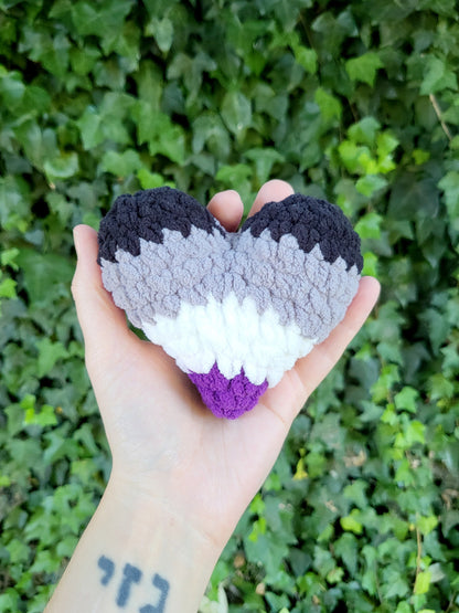 Ace Pride Mini Heart Plushie | Made by queer artist!