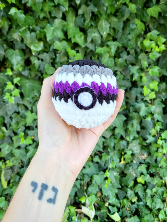 Ace Pride Mini Pokéball Plushie | Made by queer artist!