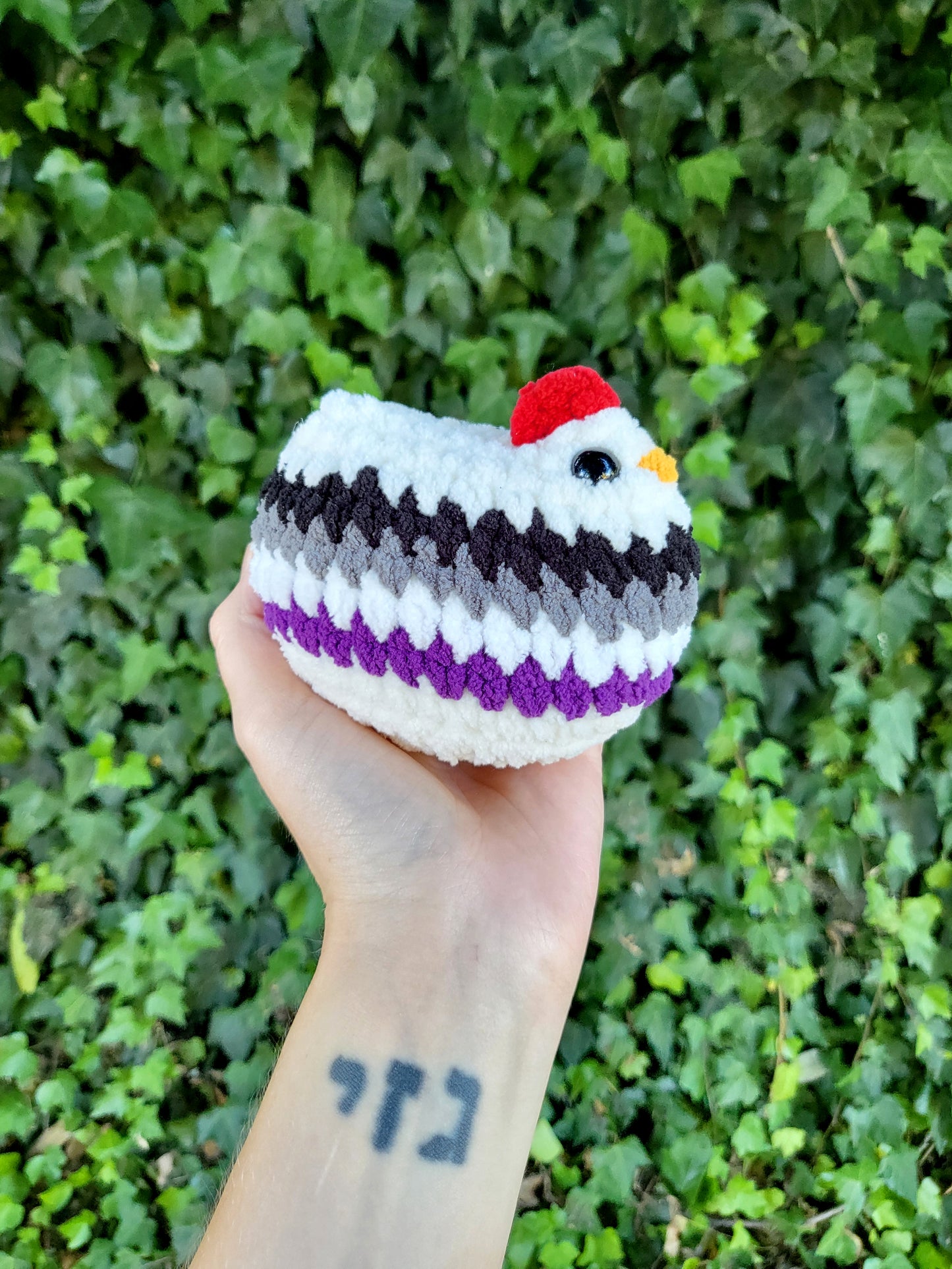 Ace Pride Chicken Plushie | Made by queer artist!