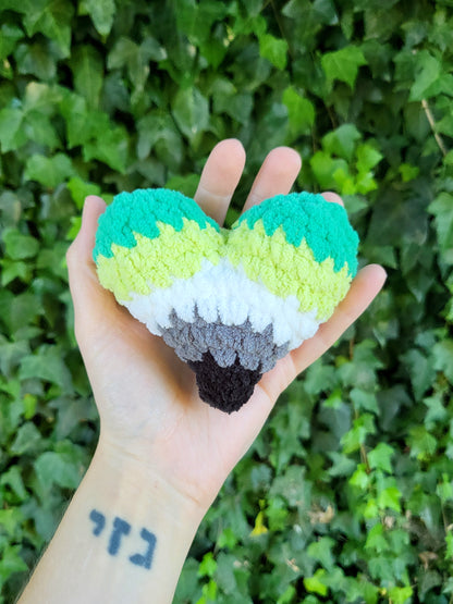 Aro Pride Mini Heart Plushie | Made by queer artist!