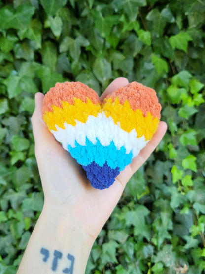 Aroace Pride Mini Heart Plushie | Made by queer artist!