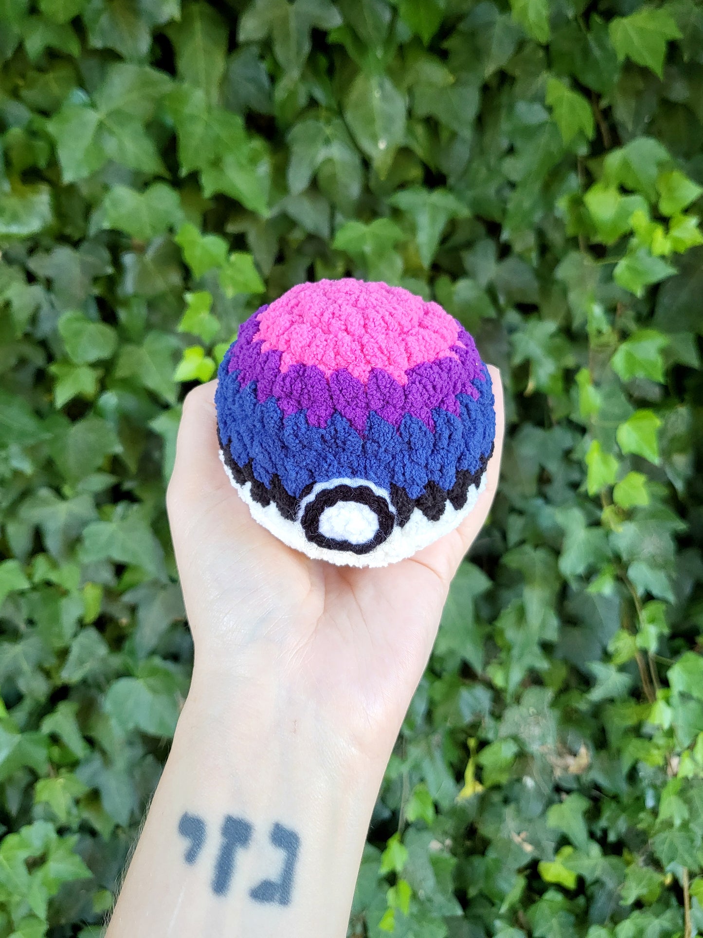 Bi Pride Mini Pokéball Plushie | Made by queer artist!