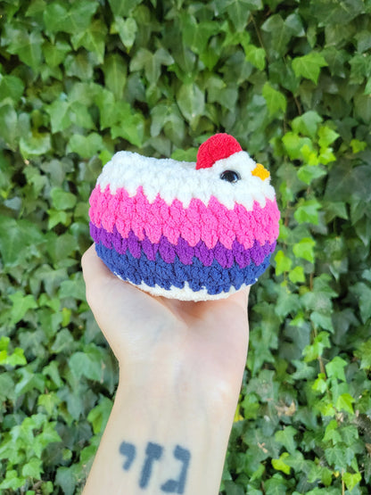 Bi Pride Chicken Plushie | Made by queer artist!