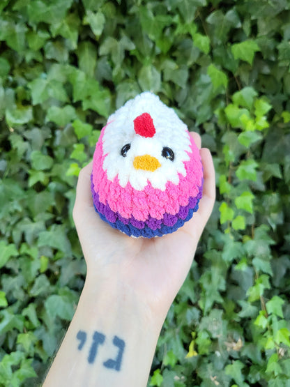 Bi Pride Chicken Plushie | Made by queer artist!