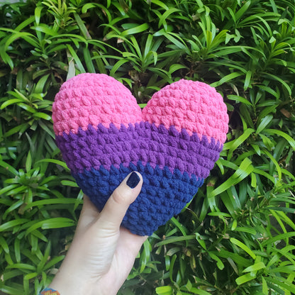 Bi Pride Heart Plushie | Made by queer artist!