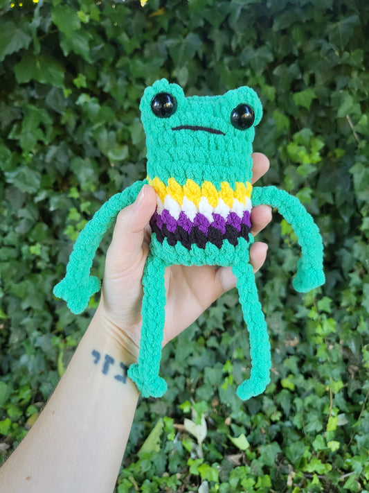 Enby Pride Frog Plushie | Made by queer artist!