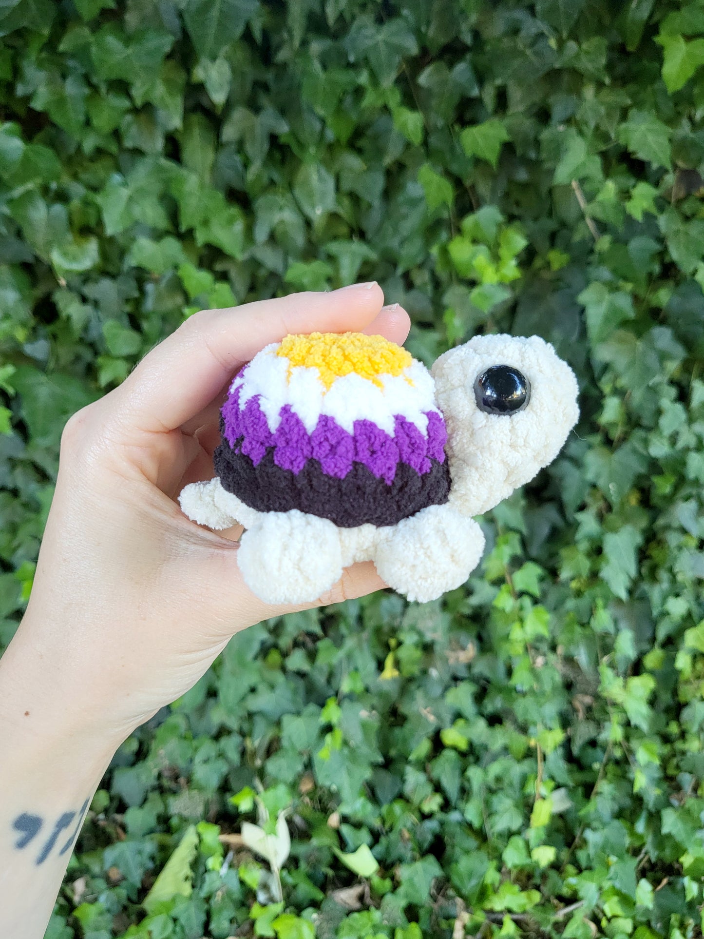 Enby Pride Turtle Plushie | Made by queer artist!