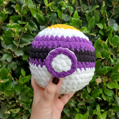 Nonbinary Pride Pokéball Plushie | Made by queer artist!