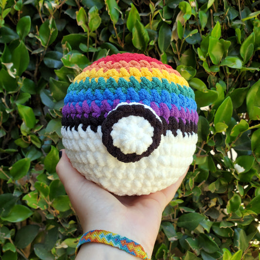 LGBTQIA+/Gay Pride Pokéball Plushie | Made by queer artist!