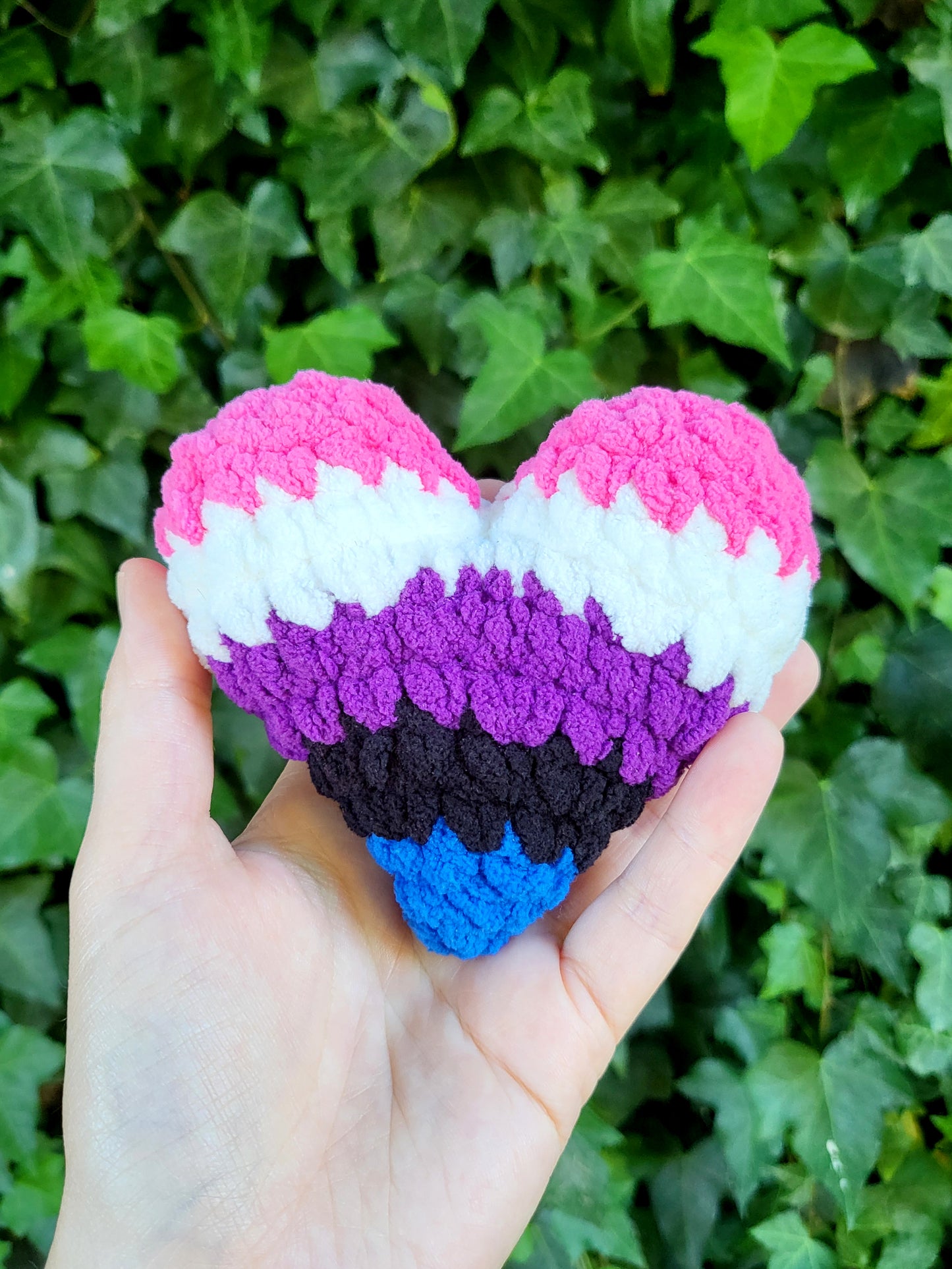 Genderfluid Pride Mini Heart Plushie | Made by queer artist!