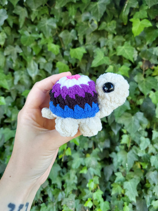 Genderfluid Pride Turtle Plushie | Made by queer artist!