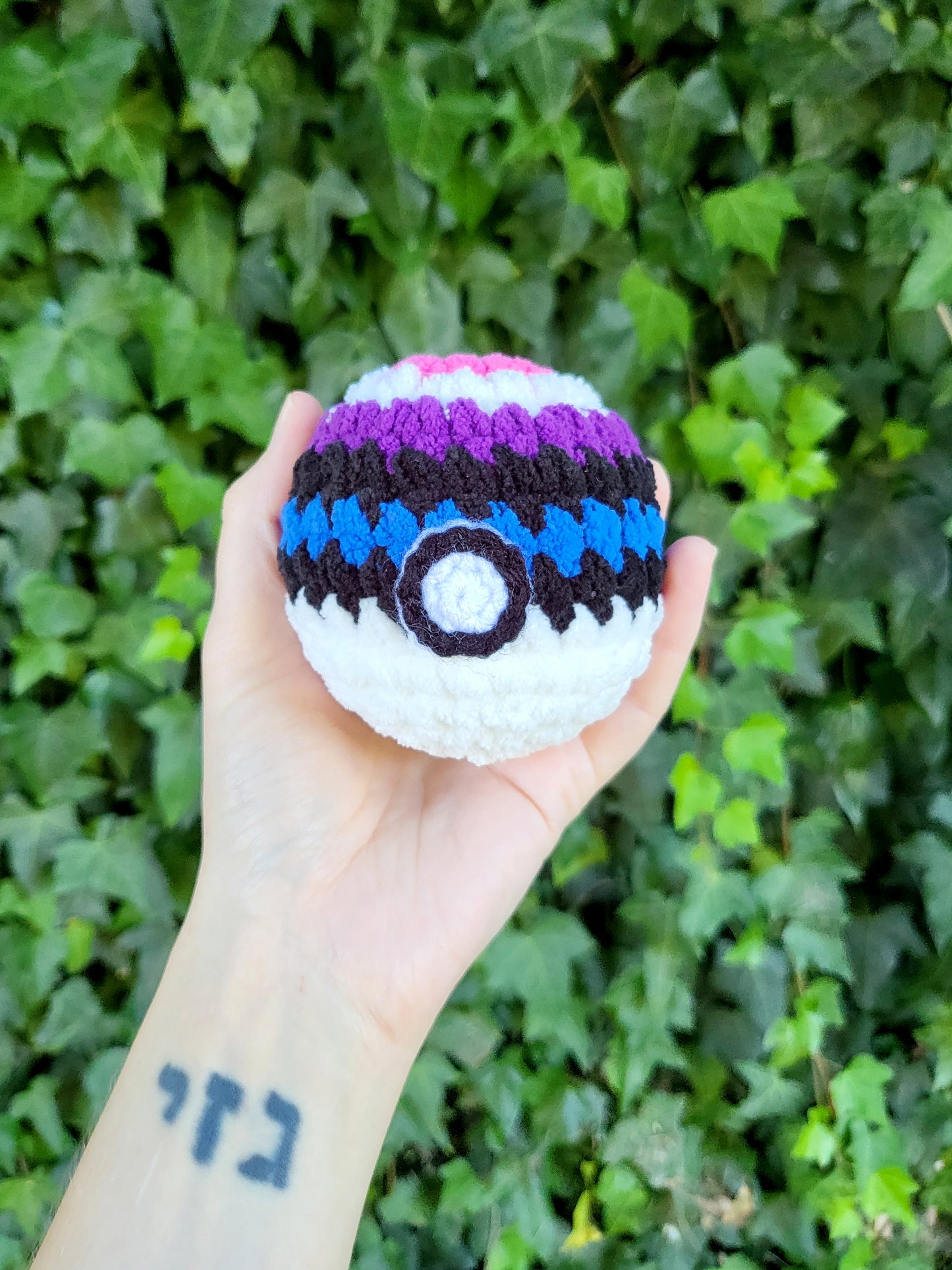 Genderfluid Pride Mini Pokéball Plushie | Made by queer artist!