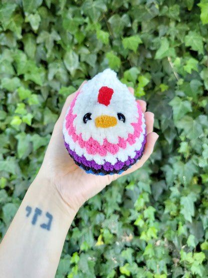 Genderfluid Pride Chicken Plushie | Made by queer artist!