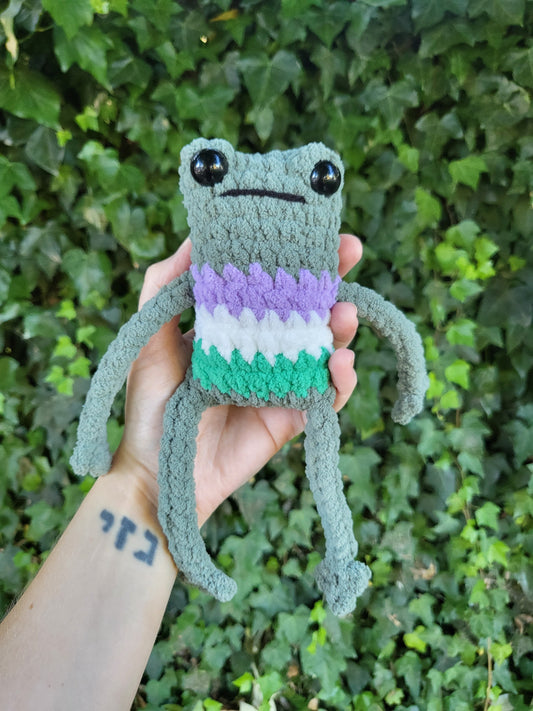 Genderqueer Pride Frog Plushie | Made by queer artist!