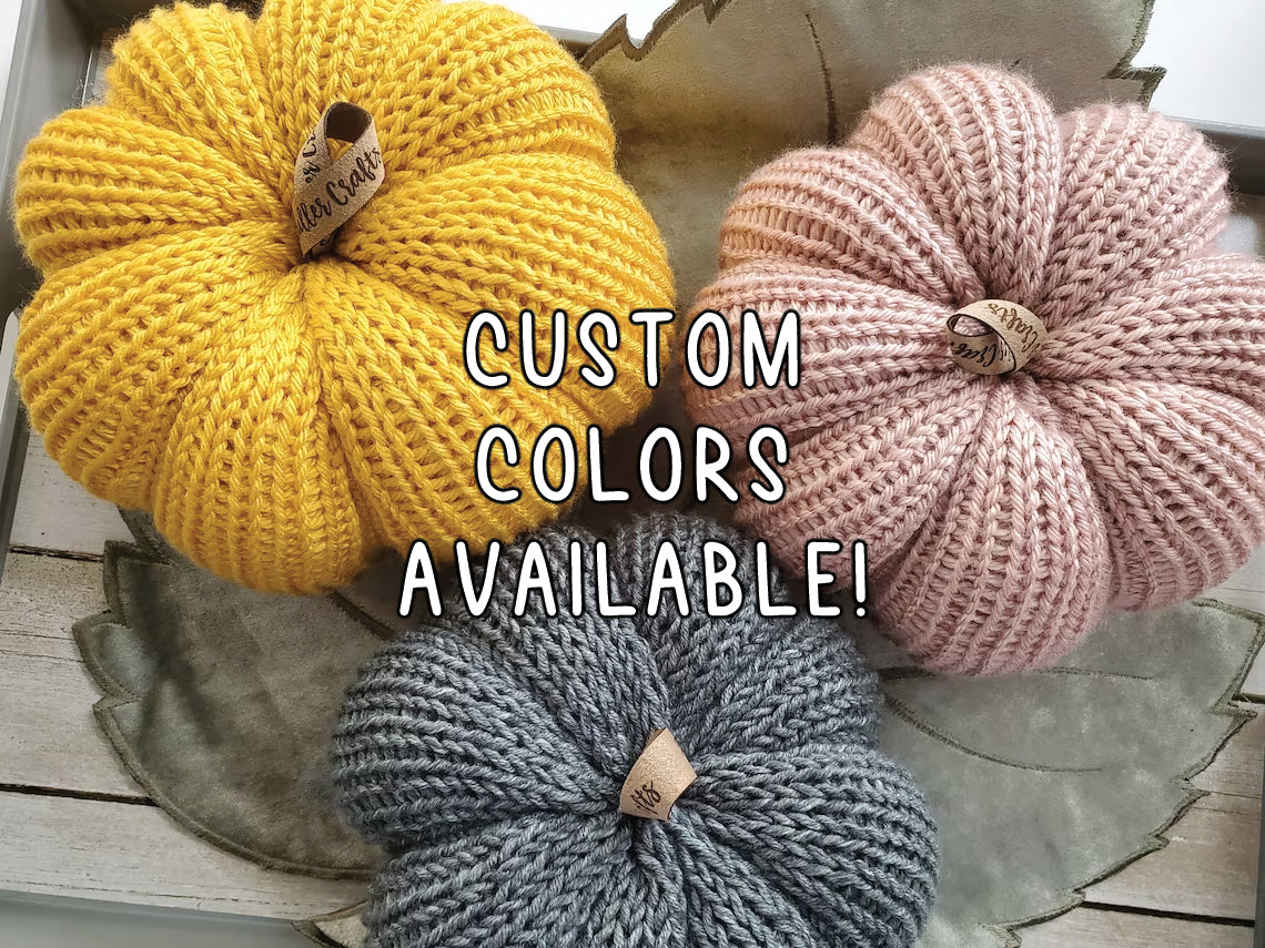 Set of 3 LARGE Custom Knit Pumpkins