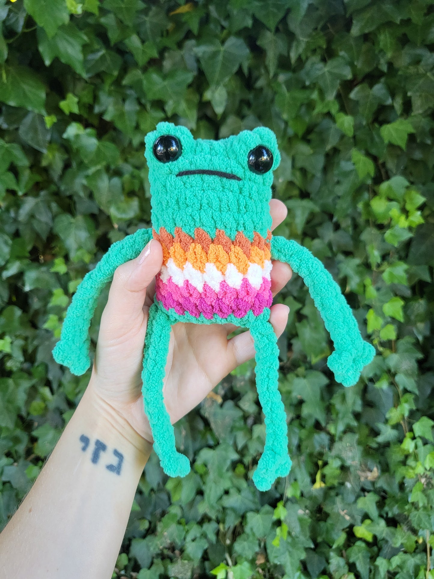 Lesbian Pride Frog Plushie | Made by queer artist!