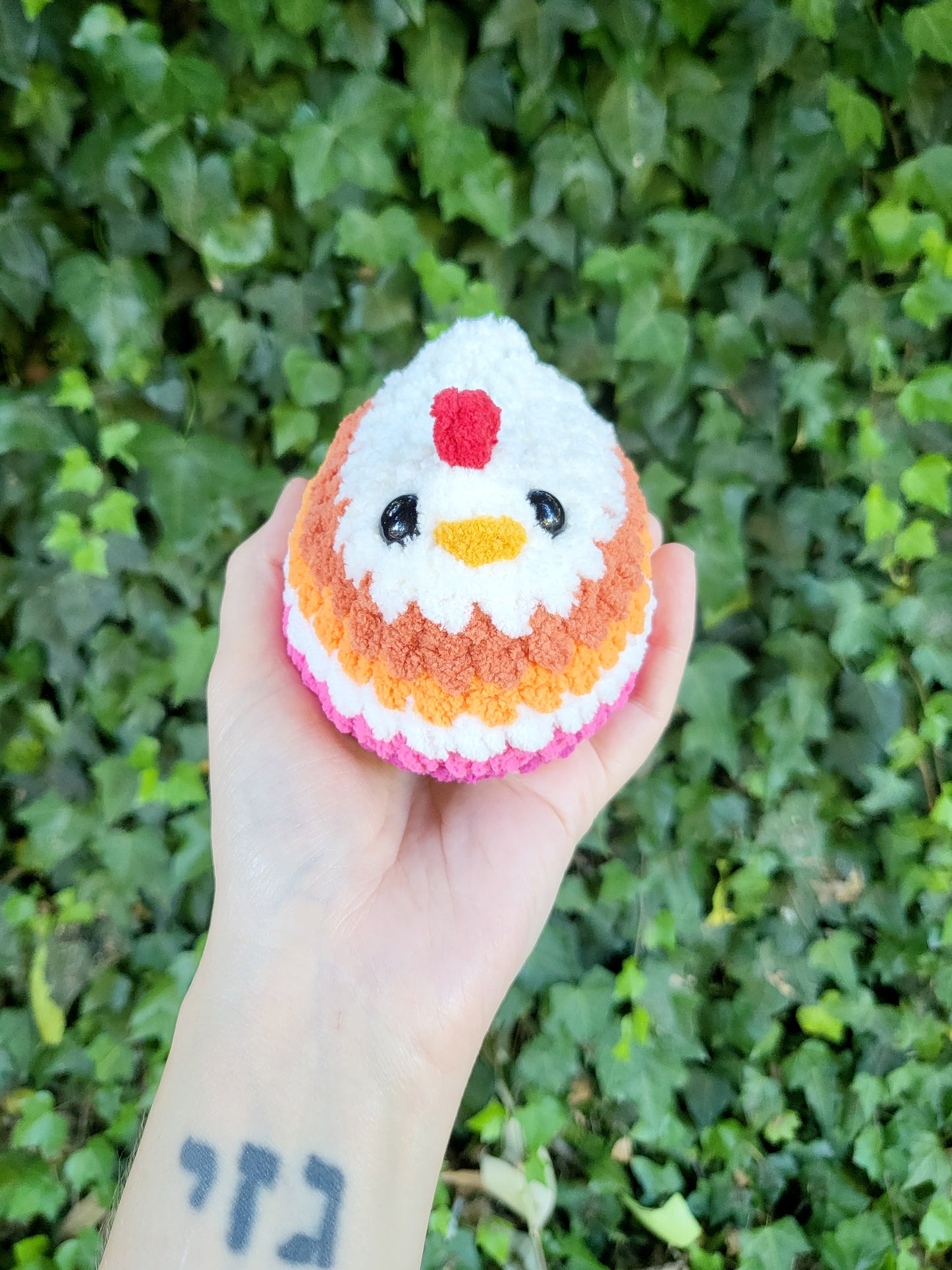 Lesbian Pride Chicken Plushie | Made by queer artist!