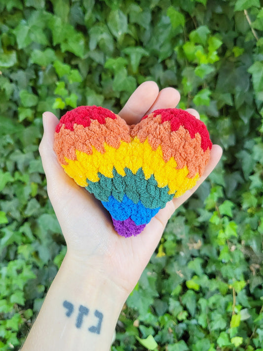 LGBT(QIA+) Pride Mini Heart Plushie | Made by queer artist!