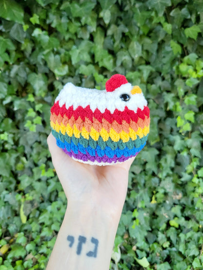 LGBT(QIA+) Pride Chicken Plushie | Made by queer artist!