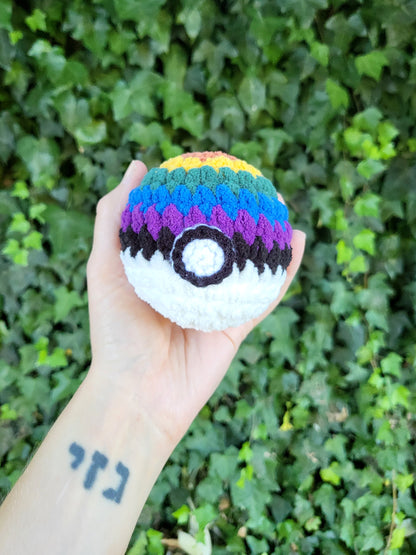 LGBT(QIA+) Pride Mini Pokéball Plushie | Made by queer artist!