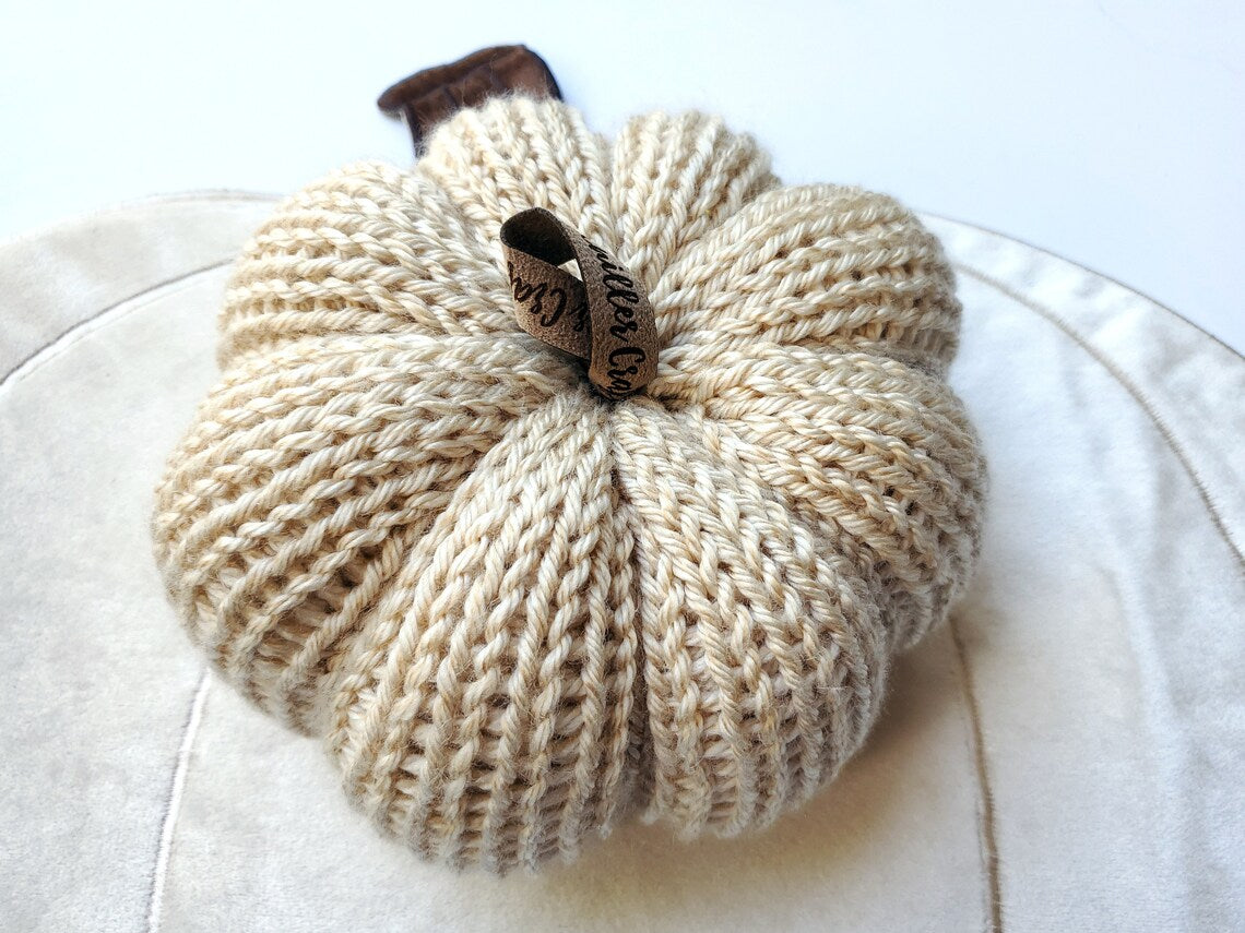 Set of 3 MEDIUM Custom Knit Pumpkins