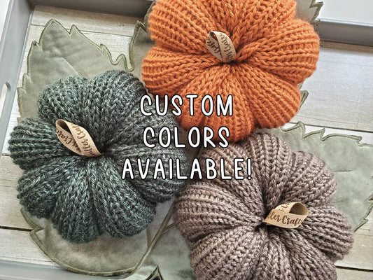 Set of 3 MEDIUM Custom Knit Pumpkins