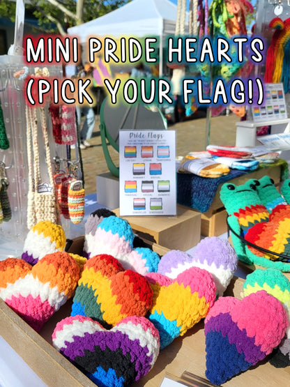 Aroace Pride Mini Heart Plushie | Made by queer artist!