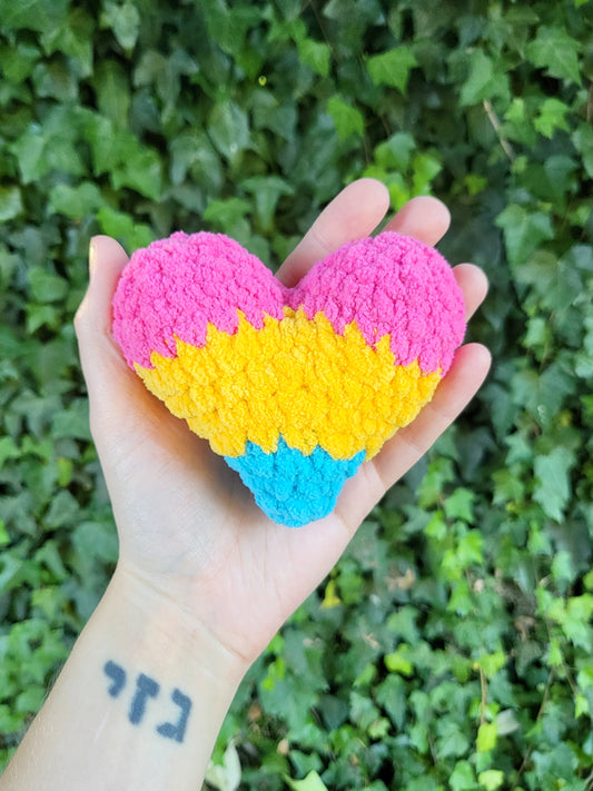 Pan Pride Mini Heart Plushie | Made by queer artist!