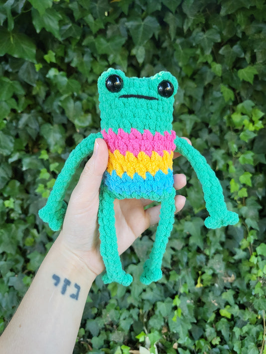 Pan Pride Frog Plushie | Made by queer artist!