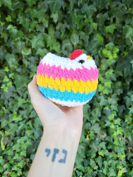 Pan Pride Chicken Plushie | Made by queer artist!