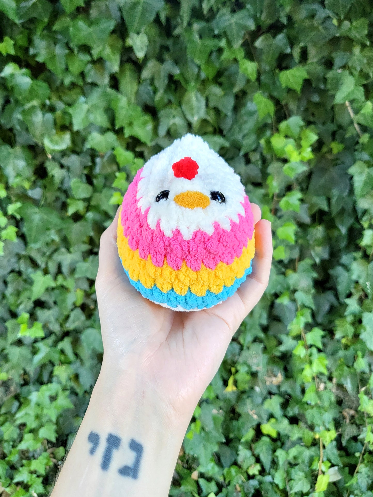 Pan Pride Chicken Plushie | Made by queer artist!