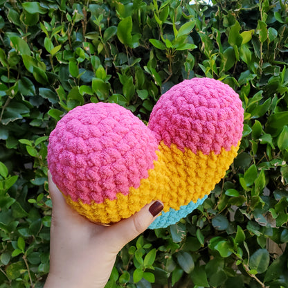 Pan Pride Heart Plushie | Made by queer artist!