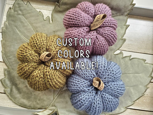 Set of 3 SMALL Custom Knit Pumpkins