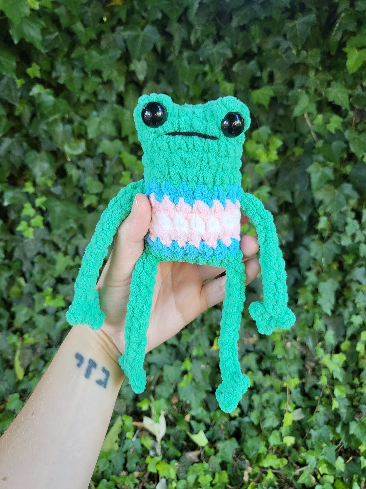 Trans Pride Frog Plushie | Made by queer artist!