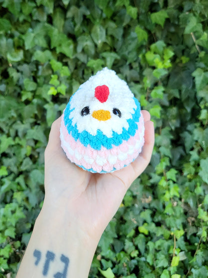 Trans Pride Chicken Plushie | Made by queer artist!