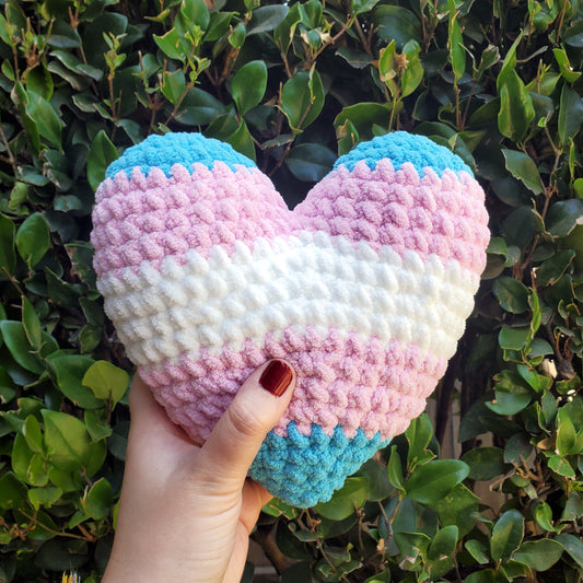 Trans Pride Heart Plushie | Made by queer artist!